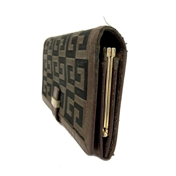 GIVENCHY GG Logo Canvas Leather Long Bifold Wallet Bicolor/2BG4539 - Picture 3 of 8